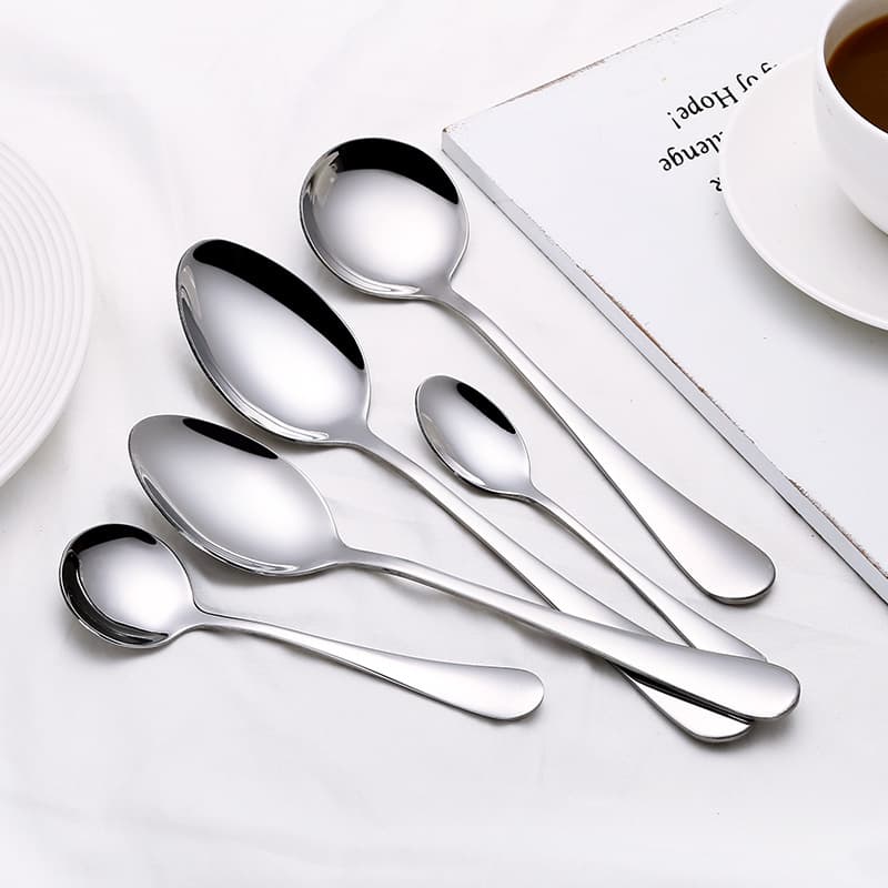 1010 Series Stainless Steel Round Spoon Pointed Spoon Honey Coffee Spoon Western Tableware Hotel Corporate Gift Logo