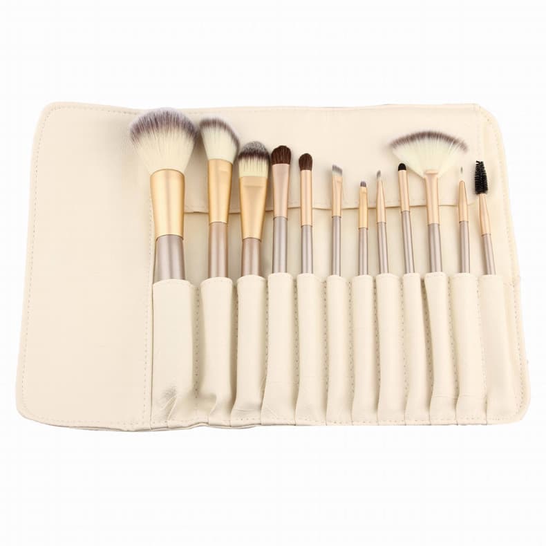 12/18/24-Piece Off-White Makeup Brush Set, Cosmetic Tools, Eyeshadow Brushes, Wholesale, In Stock, Portable