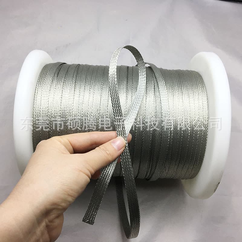Tinned Copper Metal Conductive Strip 6MM Braided Sleeve Wire Shielding Mesh Sleeve Copper Braided Strip
