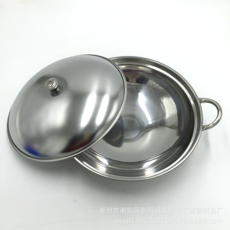 Anti-Overflow Bar Pot Stainless Steel Pot Alcohol Stove Round Bottom Dry Pot Shabu-Shabu Pot Anti-Overflow Bar Tripod