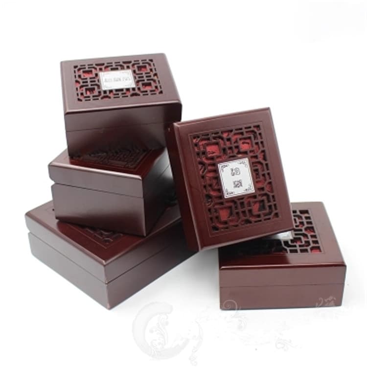 Wholesale Gift Box Bracelet Box Resin Imitation Rosewood Jade Jewelry Box Buddhist Beads Bracelet Packaging Box Gift Direct Supply
