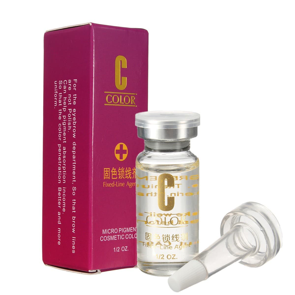 Color Fixing Line Locking Agent for Permanent Makeup, Line Fixative to Prevent Color Bleeding, Auxiliary Line Color Agent for Eyebrow Embroidery and Microblading, Fading Agent