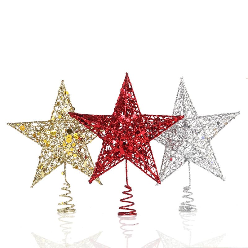 Iron Art Decorations Tree Top Star Glitter Standing Star Christmas Decoration Supplies Office Culture Christmas Decorations