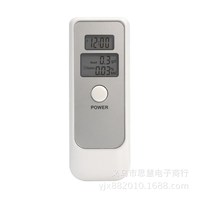 Dual-screen portable alcohol tester, breathalyzer model 6389.