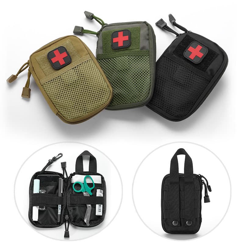 IFAK Nylon Tactical Medical Bag MOLLE Accessory Pouch Camping First Aid Kit Medicine Bag Portable Storage Waist Bag