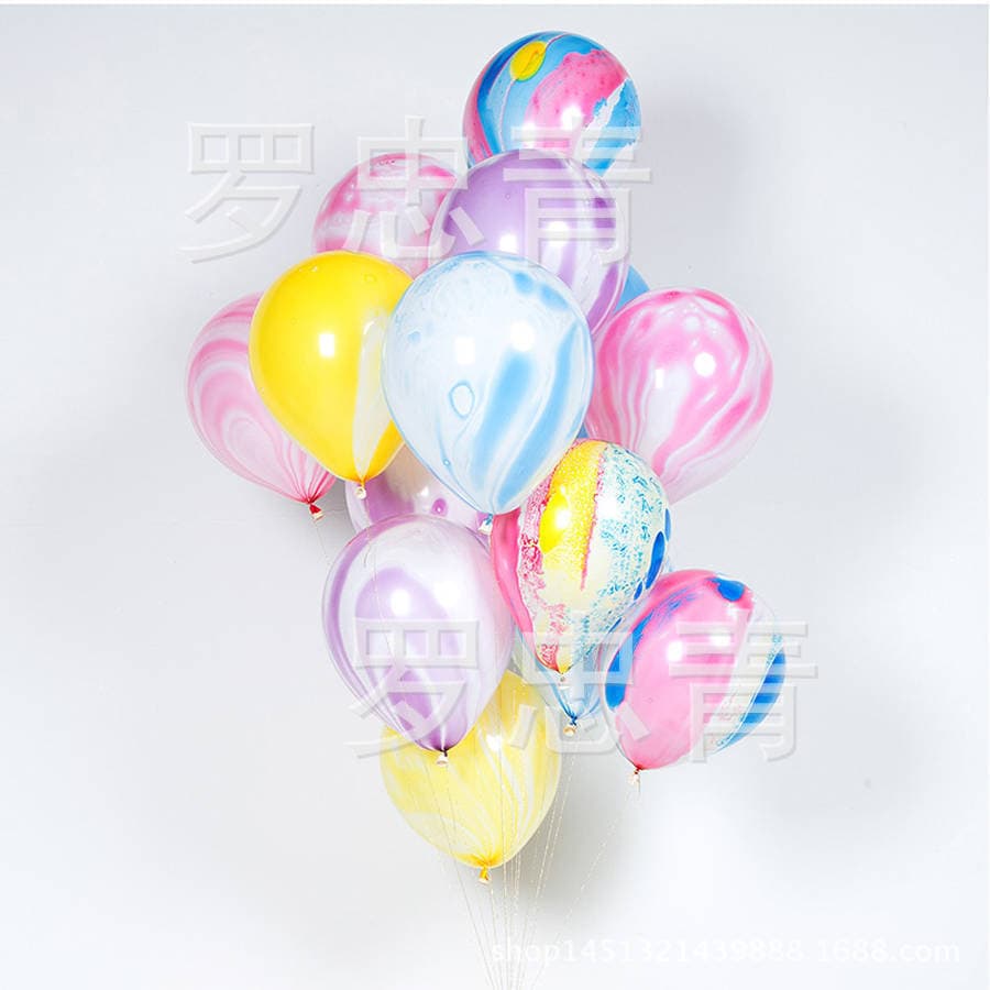 12-inch Special Marble Ball Printed Clouds Unique Painted Balloons Round Glass Office Cultural Balloons