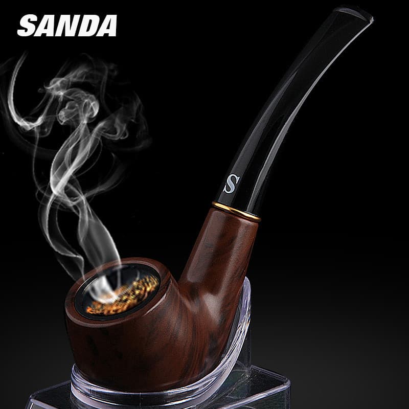 SANDA Classic Small/Medium Bakelite Pipe SD-106 Food-Grade Safe Mouthpiece Washable Tobacco Pipe