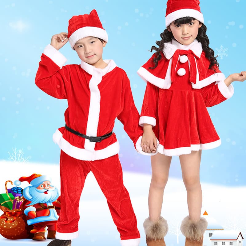 Christmas Costume for Boys and Girls, Children's Christmas Performance Outfit, Santa Claus Set