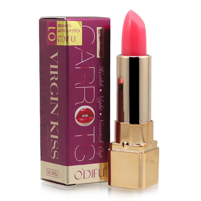 ODIFU Carrot Extract Color-Changing Lipstick Moisturizing Waterproof Non-Stick Cup