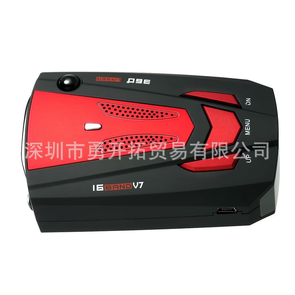 V7 Vehicle Speed Detector Car Radar Detector Speed Voice Alert Device Red English