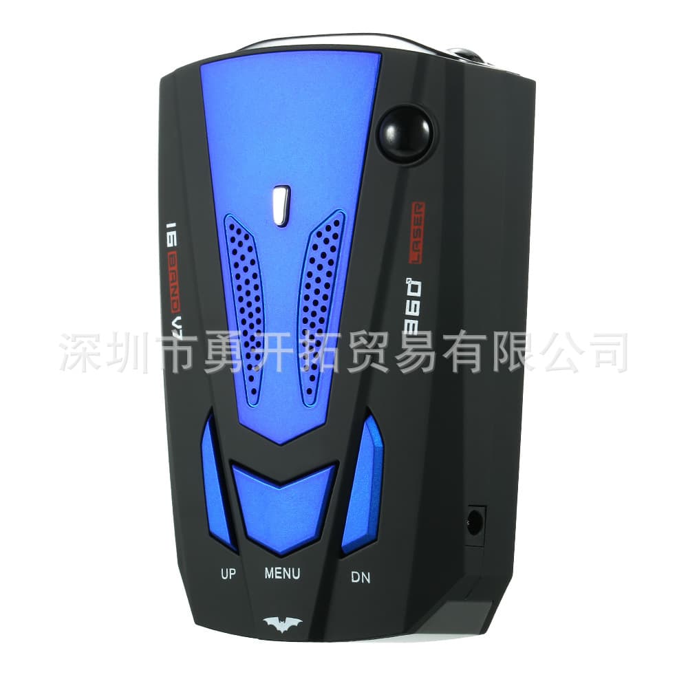 V7 Car Speed Detector Vehicle Radar Detector Speed Voice Alert Device Blue English
