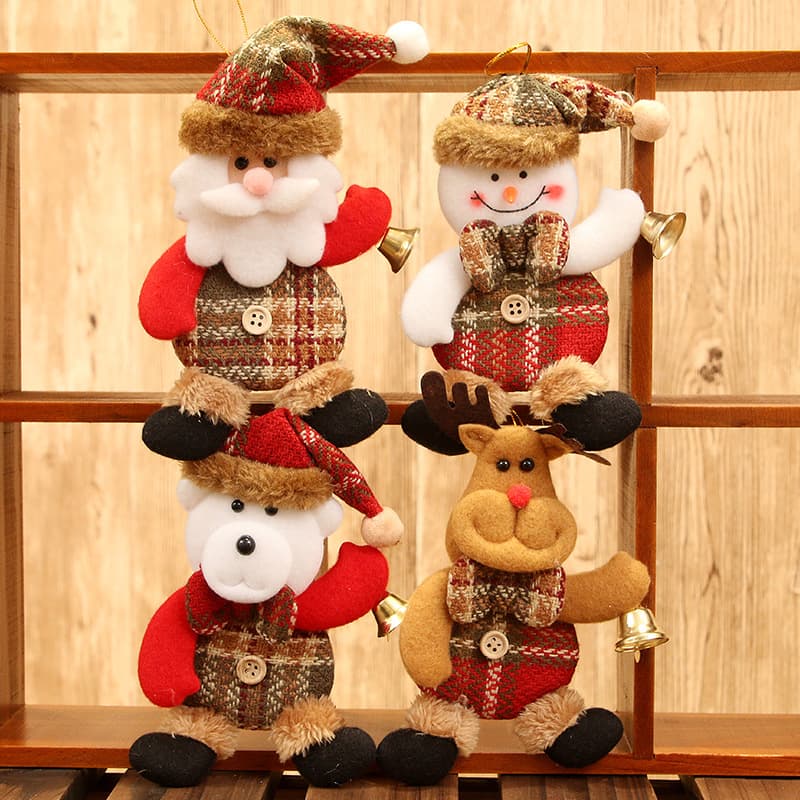 3d Full-body Bell Christmas Decorations Doll Ornaments For Festive Mall Christmas Trees Small Hanging Ornaments