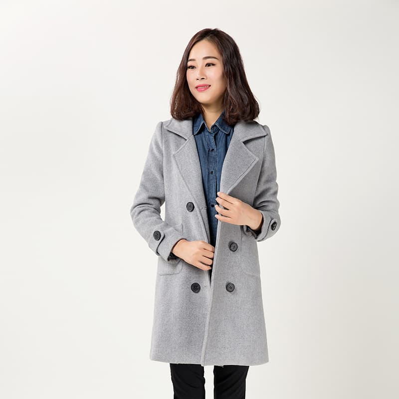 Dongguan Taobao Factory Small Batch Customization from Drawings, Autumn/Winter Women's Wool Coat, Material Processing for Wool Overcoat Production