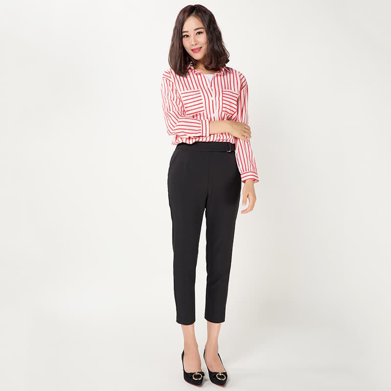 Woven Women's Apparel Processing Factory Small Batch Private Label Autumn/Winter Women's Striped Shirts
