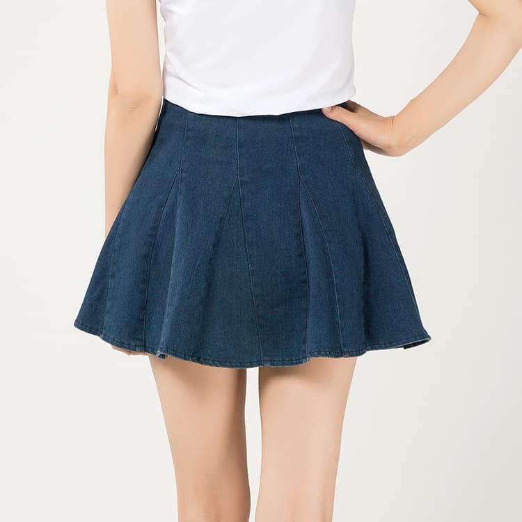Humen Woven Skirt Processing, Korean Style Solid Color High-Waist Pleated Women's Skirts Small Batch Customization