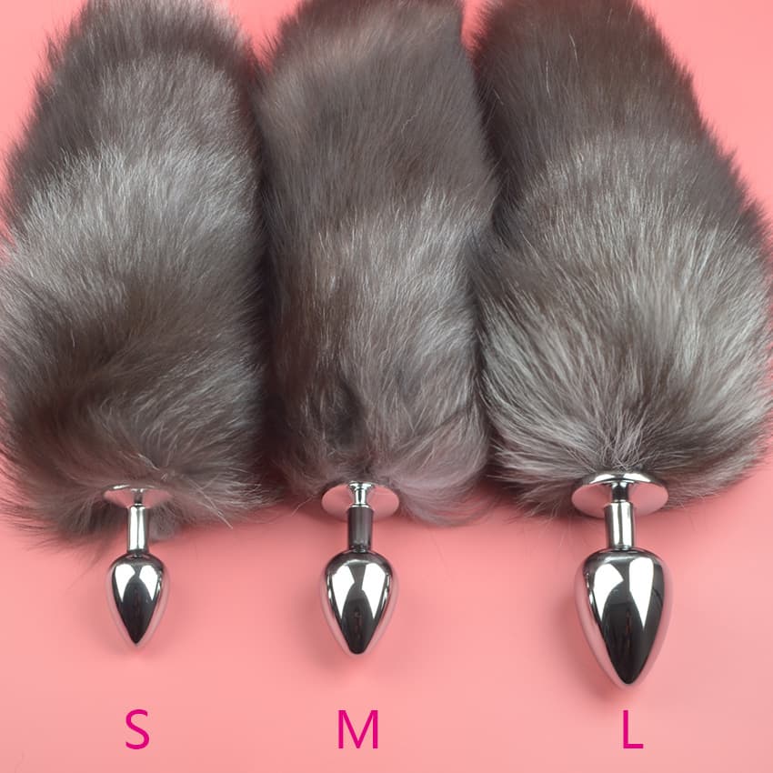 Small Metal Dog Tail Butt Plug Real Hair Anal Plug Fox Tail Adult Alternative Sex Toys