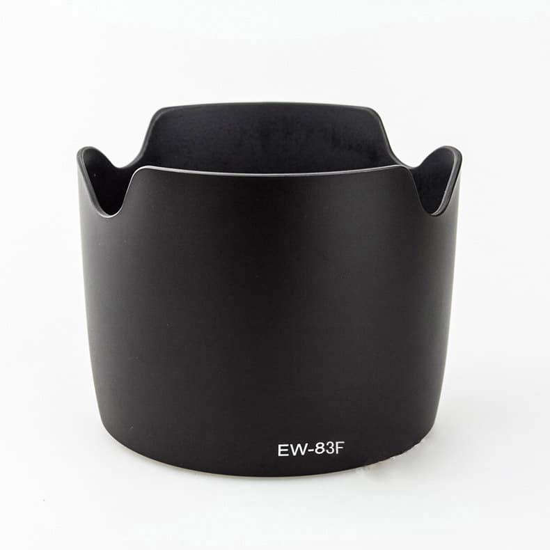 The EW-83F lens hood is compatible with the Canon 24-70mm f/2.8L (first generation) lens. It is reversible.