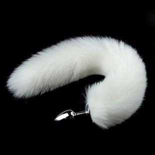 BDSM Small Metal Butt Plug, Solid Color Fox Tail Anal Plug, Anal Training Adult Sex Toys