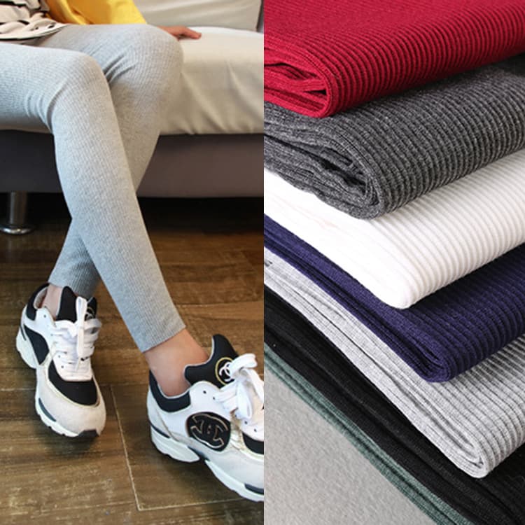 New Autumn Women's Leggings Wholesale Plus Size Ankle Length Ribbed Leggings Slim Fit Elastic Skinny Pants
