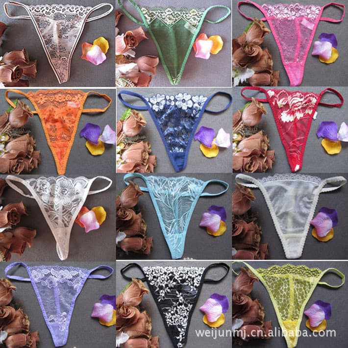 Sexy Transparent Lace Thong for Women, Lace Sexy Thong T-Back, Women's Lingerie