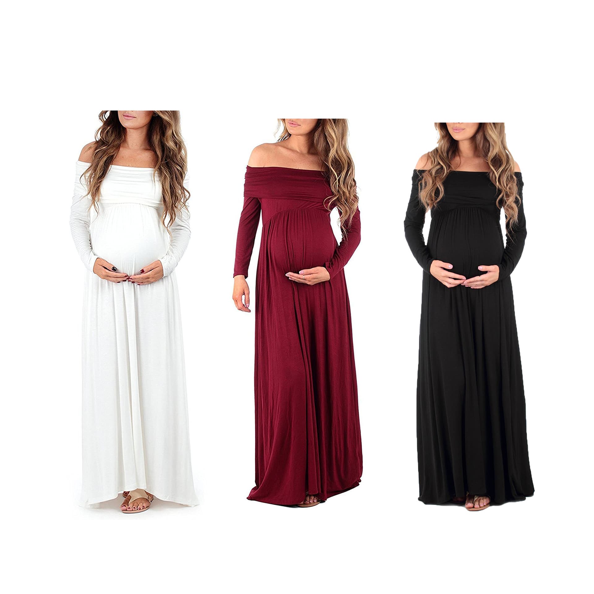 European and American women's clothing pure cotton pregnant women's tail one-word reverse collar dress long dress photography long-sleeved dress 8959