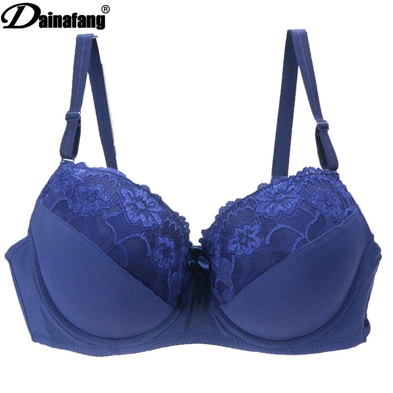 Foreign Trade Lace Patch Embroidered Thin Large Size Bra Deep V Push-up Sexy Women's Underwear Wholesale