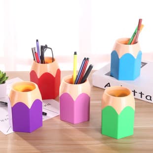 Creative Colored Pencil Pen Bucket Multifunctional Contrast Color Storage Box Korean Creative Student Stationery Desktop Storage Pen Holder