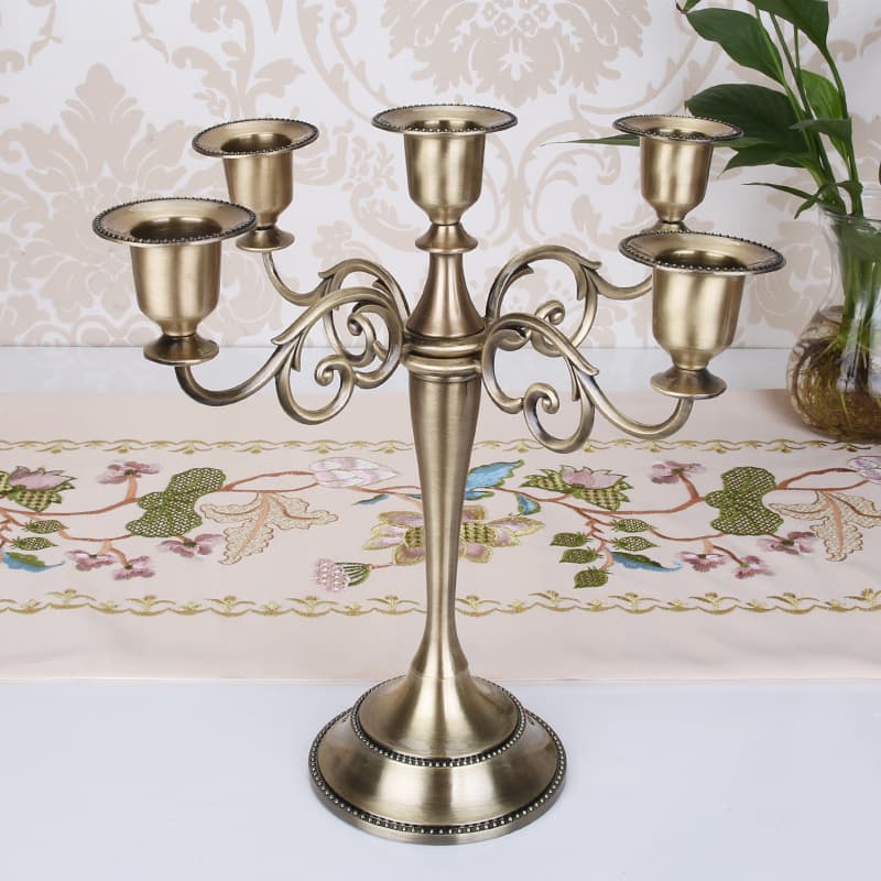 Prop Candlelight Vintage Home Romantic Decoration Hotel Home Decor Five-Head Restaurant Gulang Shop Wedding Ornament