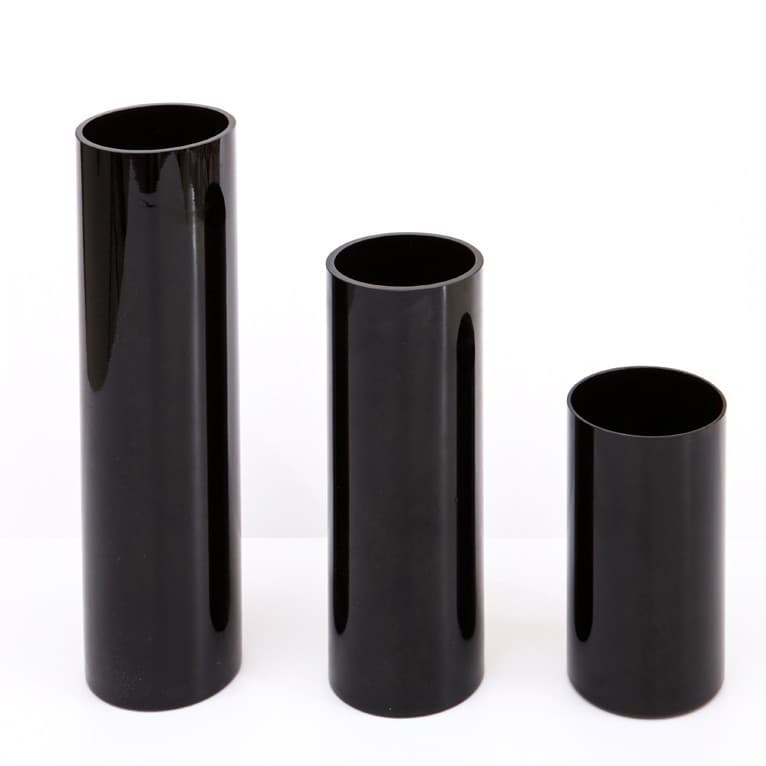 Nordic Simple Black Glass Vase White Hydroponic Flowers Hotel Lobby Living Room Soft Decoration Geometric Shape