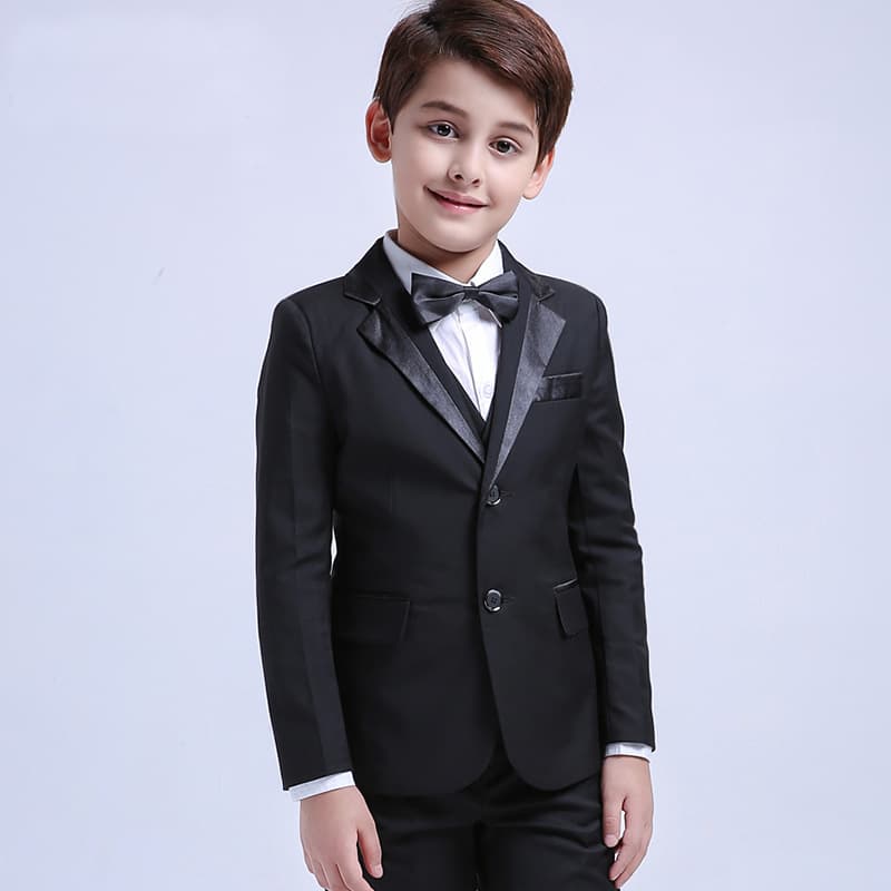 Korean style children's suit suit Boy's dress flower girl performance host black small suit European and American British fashion manufacturer