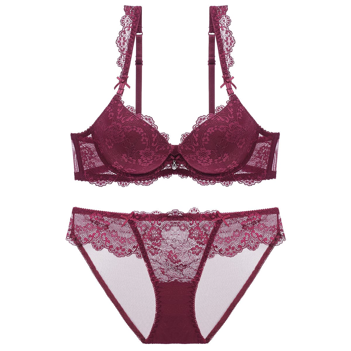 15101 Manufacturer Wholesale Direct Sales Girls' European and American Lace Push-Up Sexy Women's Bra Intimates Bra Set