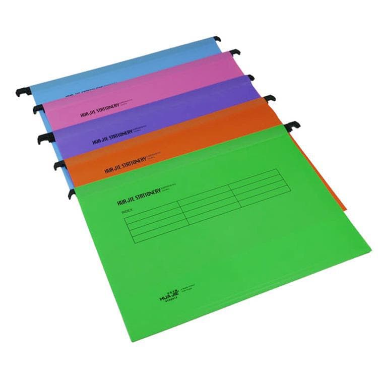 Huajie Wholesale Colored Plastic A4 Hanging File FC Hanging Fast File Folder Classification Clip Office Supplies