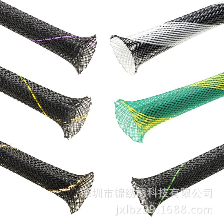 Reliable Factory 2-100mm Patterned Nylon Polyester Braided Sleeve, Flame Retardant Expandable PET Nylon