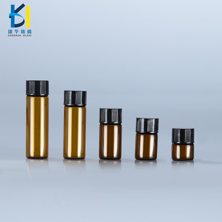 16mm diameter brown essential oil bottle, 3ml small dispensing bottle, cosmetic small bottle, transparent glass bottle, tubular bottle