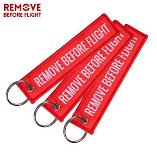 Colorful Aviation Gift Woven Label Keychain Key Ring REMOVE BEFORE FLIGHT Souvenir Keychain