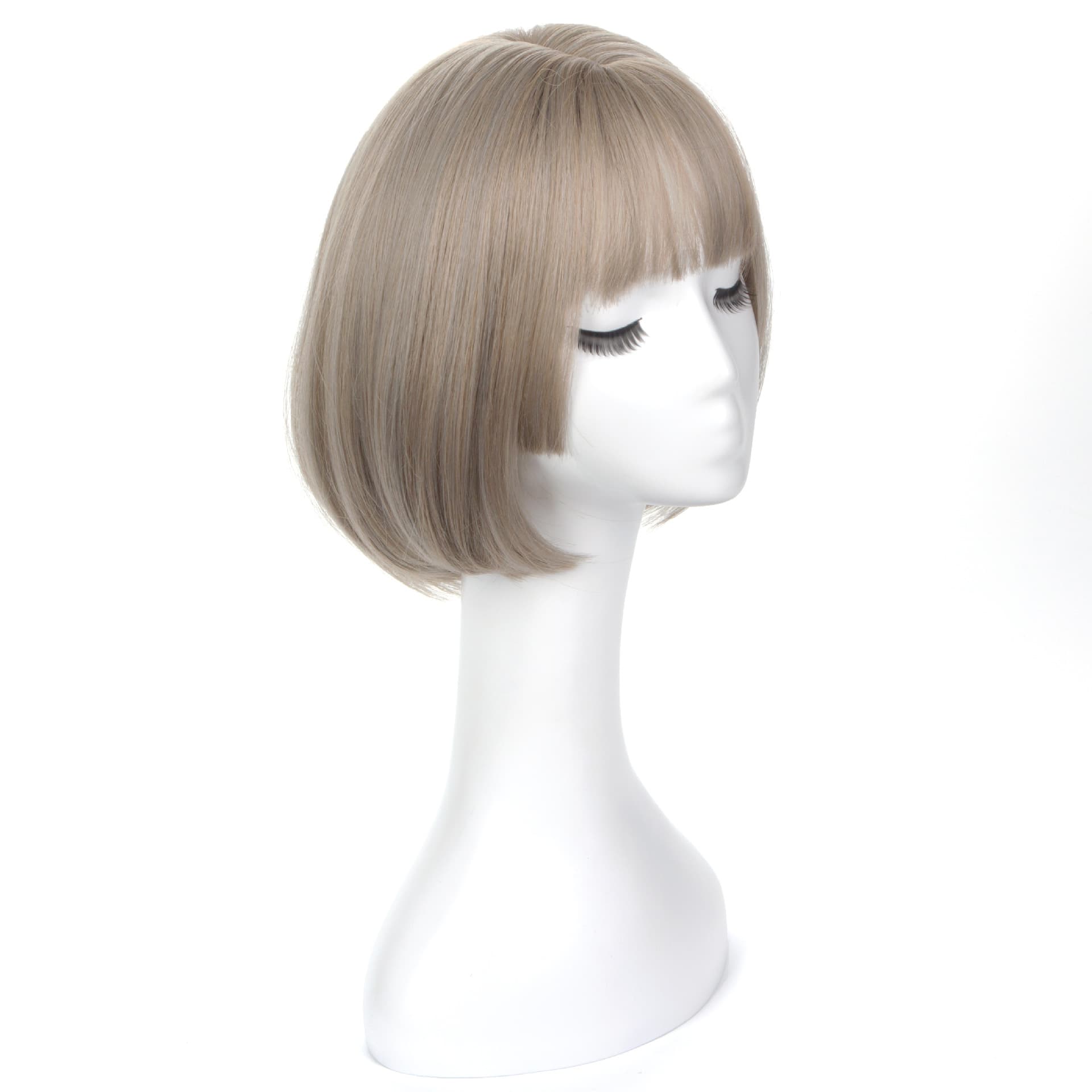 Customizable Daily Wigs for Women: Short Korean Bob Wigs with Sideburns, Fluffy Face-Framing Pear Blossom Bob with Inward Curls