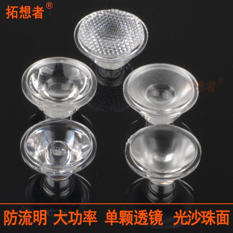 Imitation lumen single lens LED lens 1W optical 20 transparent reflector cup high-power lamp bead lens