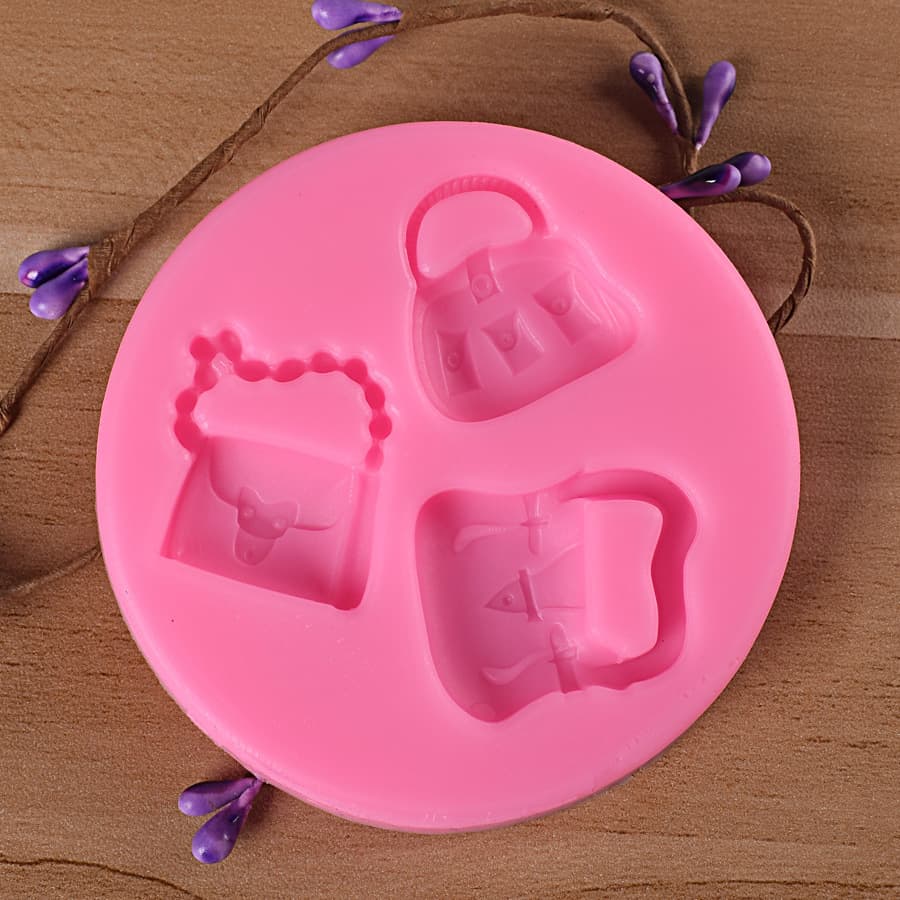 Three Fashion Handbag Silicone Mold DIY Chocolate Dessert Cake Silicone Mold Resin Mold