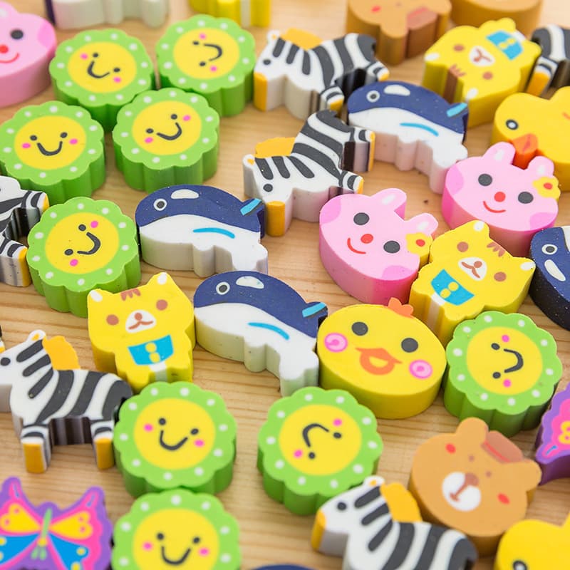 Creative Cartoon Eraser Animal Eraser for Elementary Students Children's Learning Stationery Set Gift Single