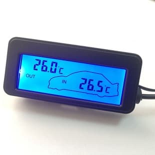 12V Digital Thermometer Car Thermometer Backlit Mini Hygrometer Thermometer Car Interior and Exterior Temperature Wholesale