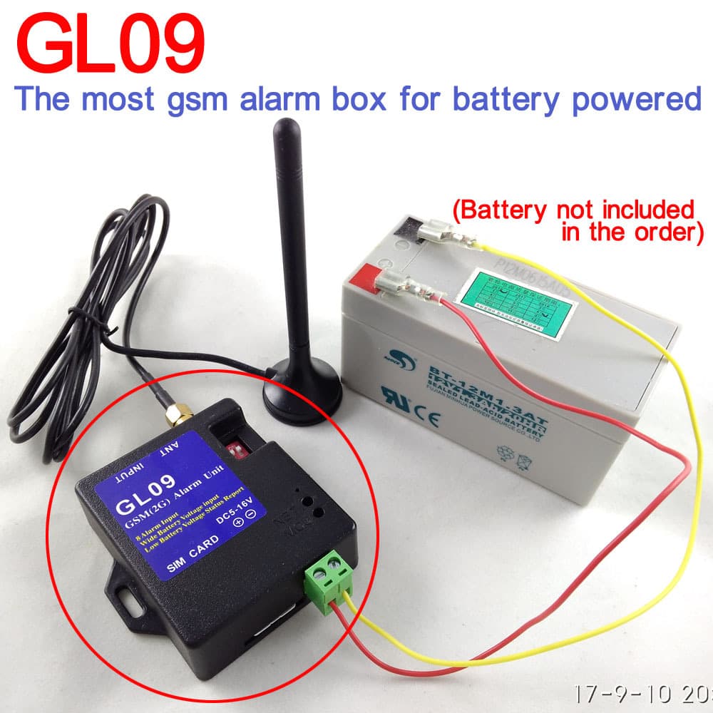 GL09 GSM Alarm Module with Low Standby Power, Suitable for Battery-Powered Applications, Monitors 8 Channels Simultaneously