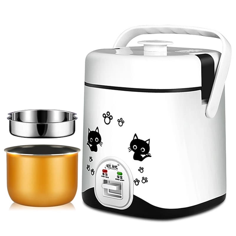 Factory Direct Multi-Function Mini Rice Cooker 1-2 Person Heating Small Rice Cooker Household Portable Sales Gift