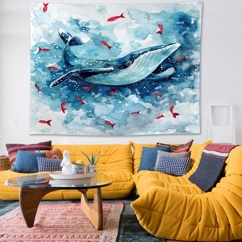 Creative Whale Wall Hanging Ins Style Nordic Wall Decor Dorm Girl Home Decorative Background Cloth
