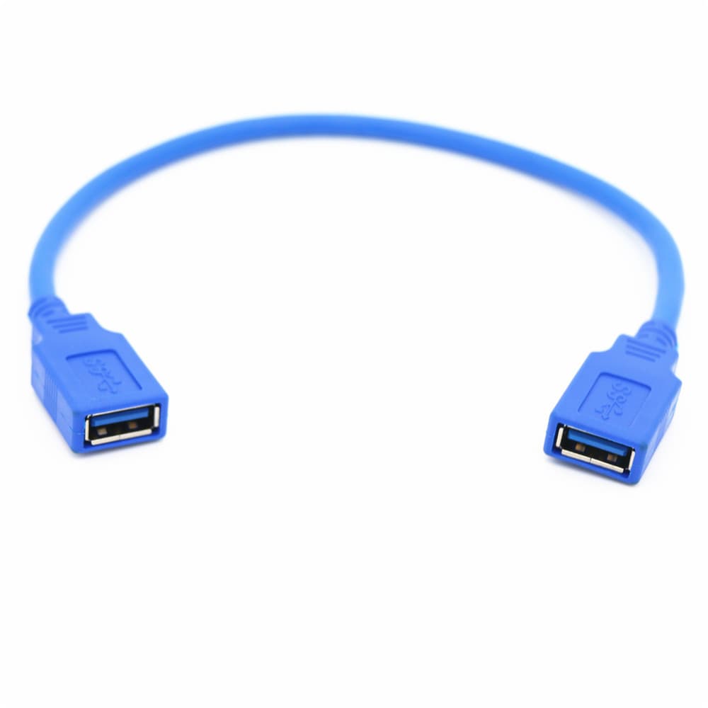 Supply USB 3.0 Female to Female Extension Cable USB 3.0 Dual Female Data Cable Tinned Copper Blue Connection Cable