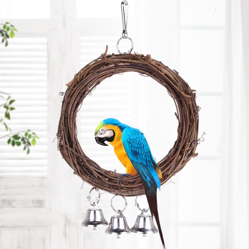 Rattan Ring Swing Toy for Budgie, Cockatiel, Lovebird, Parrot