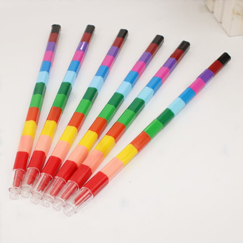 Creative Block Coloring Crayons 12 Colors Square Oil Painting Sticks Colored Pencils Colorful Student Stationery Prizes