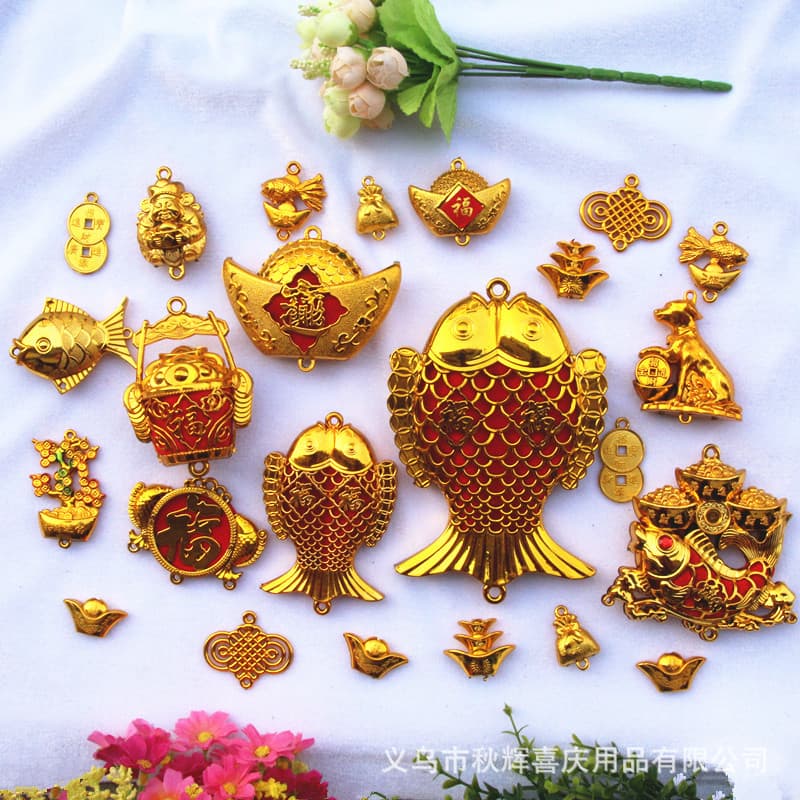 Hot Sale DIY Handmade Wedding Custom Hanging Ornament Festive Fu Character Ingot Fish Chinese Knot Accessories Abacus Coin In Stock