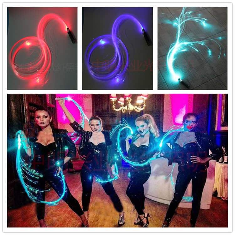 Nightclub hand-swing luminous whip bar atmosphere prop stage fiber optic whip KTV LED luminous hand rope whip