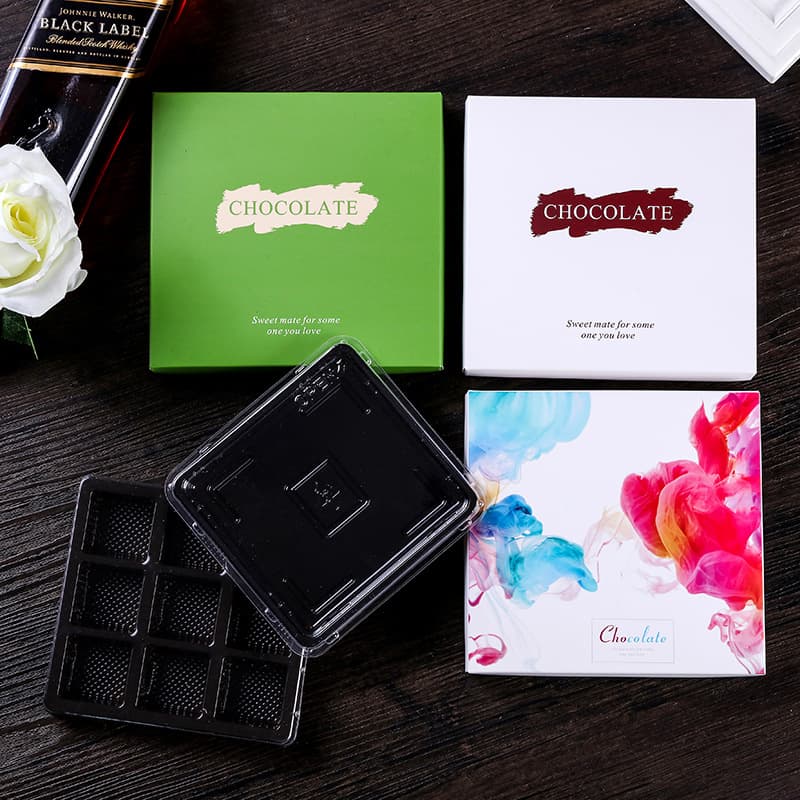 9-Slot Chocolate Packaging Box Fresh Chocolate Gift Box Wholesale Paperboard Material Customizable Specifications Food Packaging