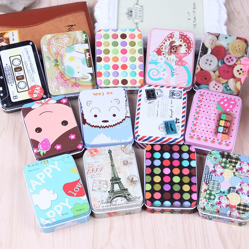 Wholesale from manufacturers of cute cartoon peninsula tin boxes, postcard tinplate storage boxes, and jewelry hair clip storage cases